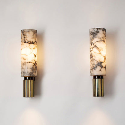 Copper Stone Wall Sconce Lighting with LED Illumination | Modern Design for Cozy Interiors