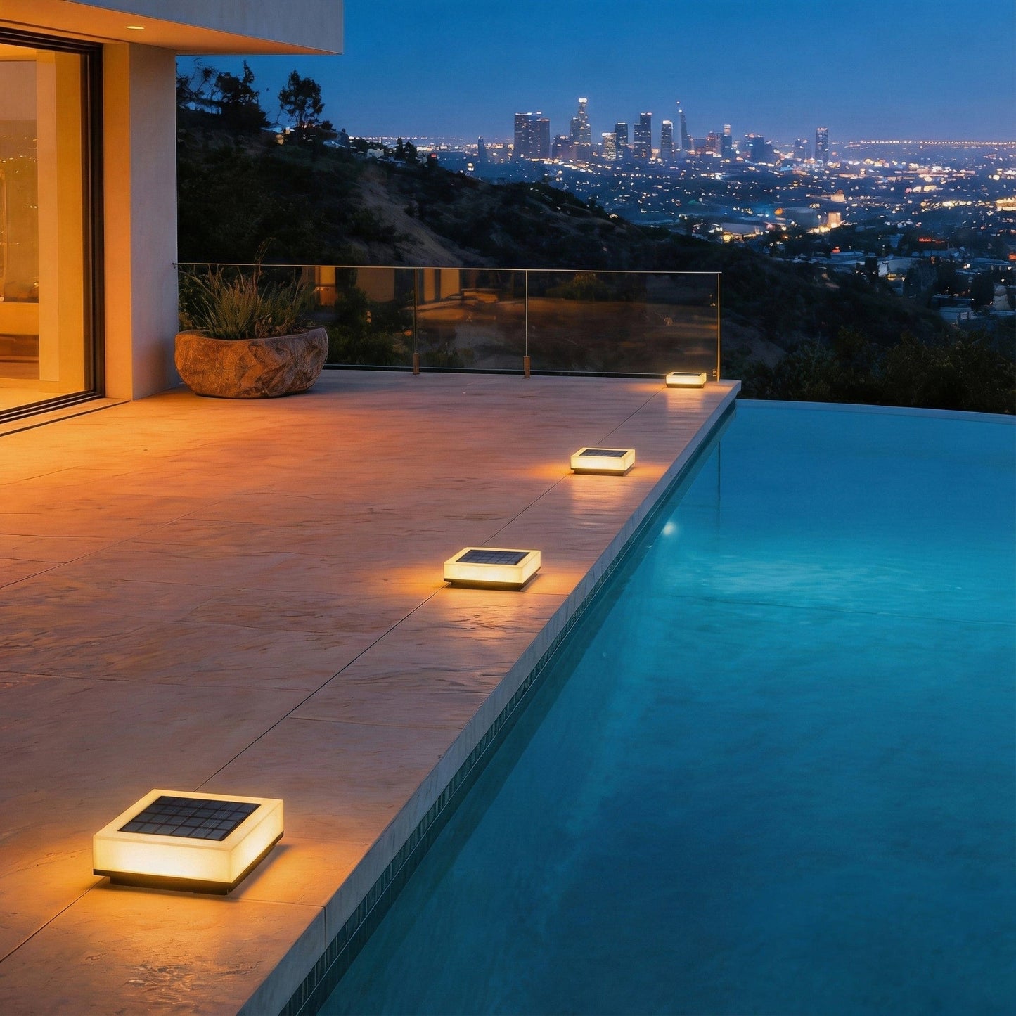 EcoGlow | Solar Lights Outdoor Pillar Light with Waterproof IP65 Design | Mood-Setting Colors for Ambiance