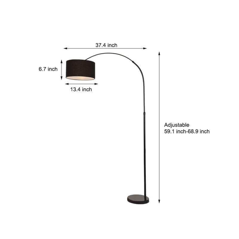 Elegant Arc Floor Lamp with Adjustable Height & Marble Base | Modern Lighting for Living Rooms