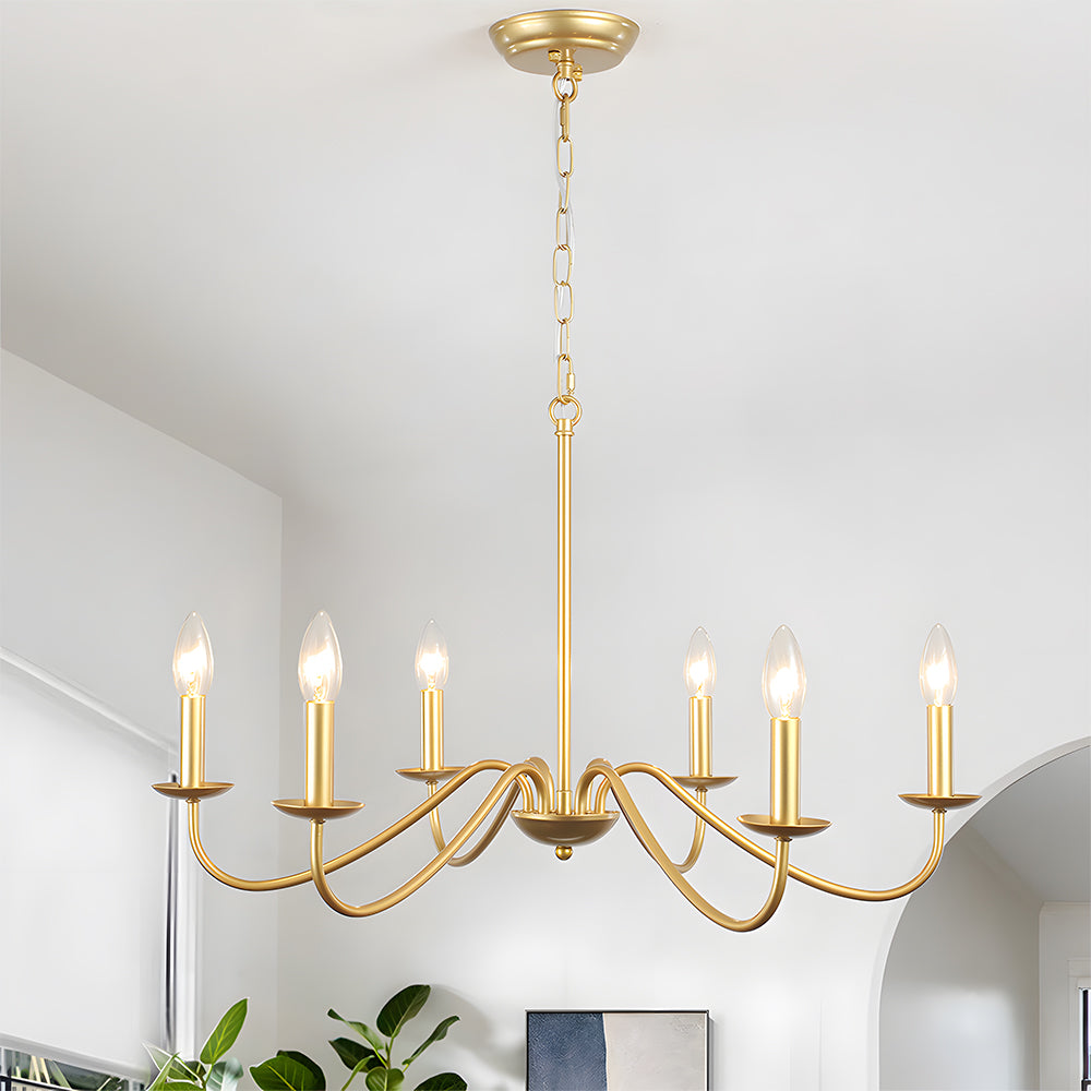 Elegant Iron | Modern Chandelier Light with Adjustable Height | Black Fixture for Dining Room Illumination
