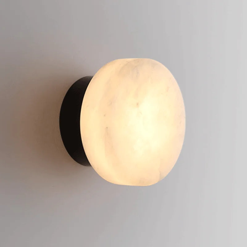 Elegant Marble Wall Sconce Lighting with Soft LED Glow | Modern Design for Cozy Living Spaces