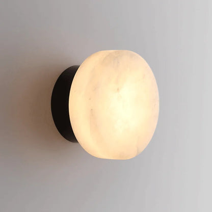 Elegant Marble Wall Sconce Lighting with Soft LED Glow | Modern Design for Cozy Living Spaces