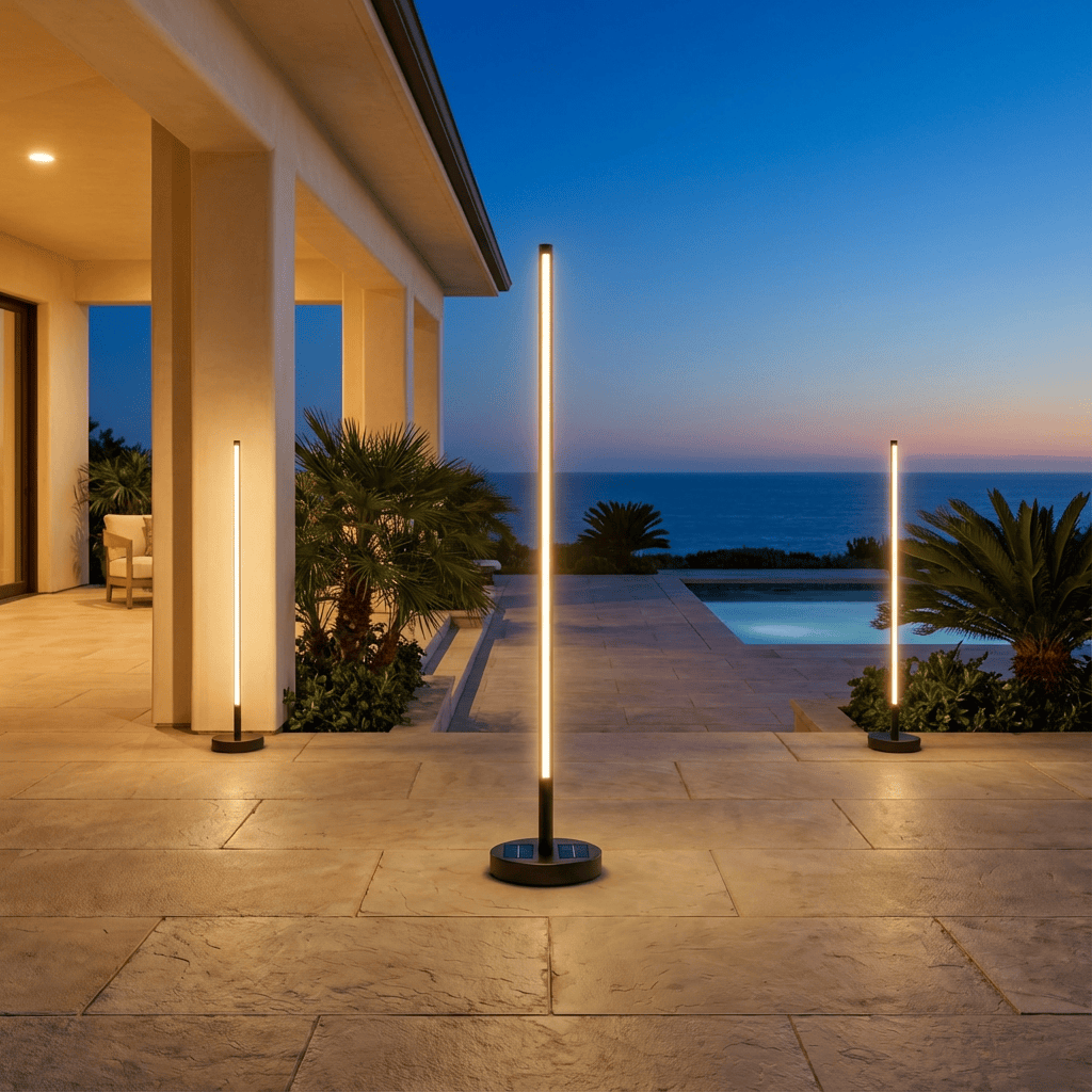 Elegant Outdoor Lights | Solar Floor Lamp with Wireless Charging | Durable Design for Ambiance