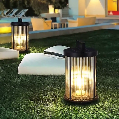 Elegant Outdoor Solar Lanterns with Waterproof Glass Design | Portable Handle for Ambient Garden Lighting