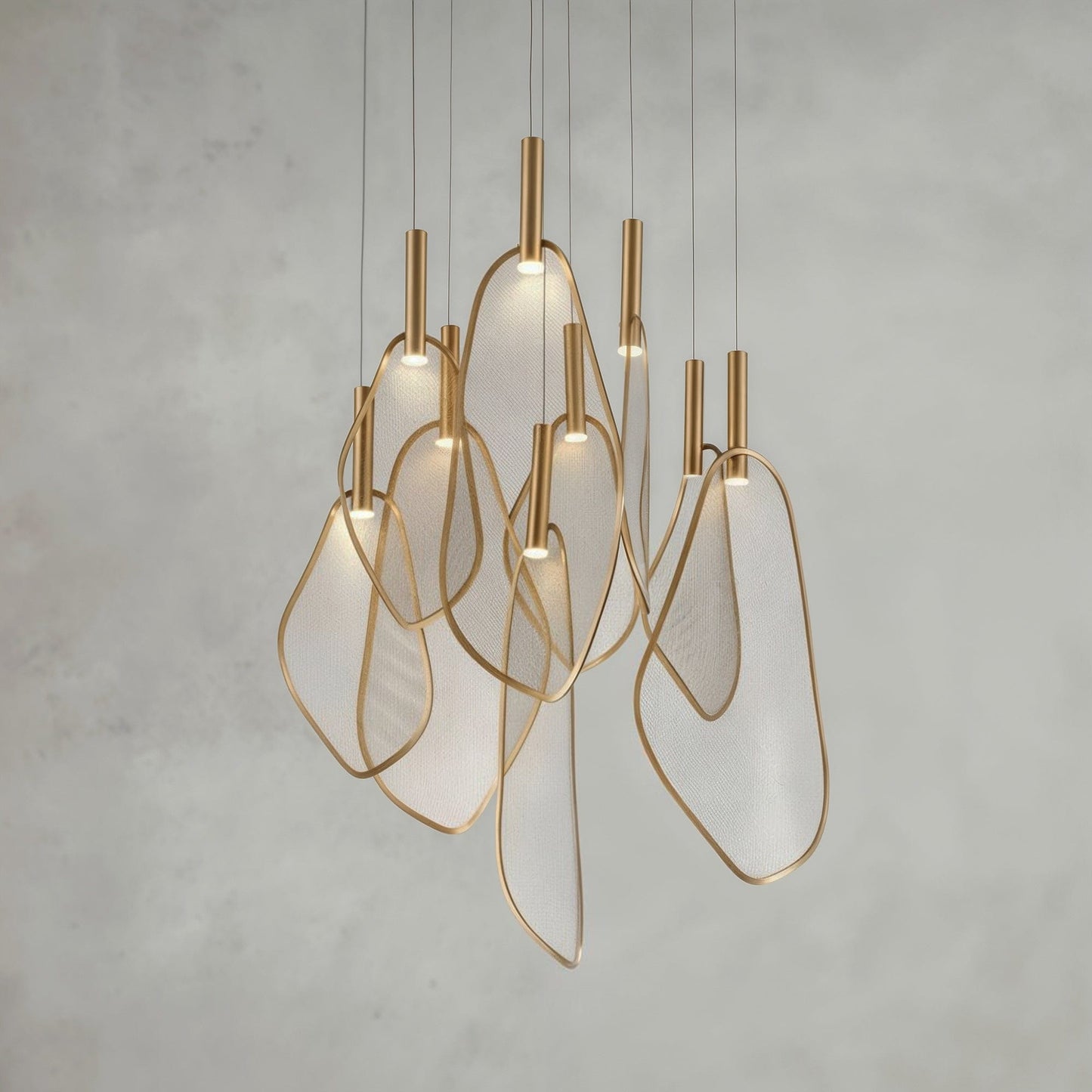Elegant Pendant Light | Gold Fan-Shaped Design with Ample Illumination | Stylish Kitchen Pendant Lighting for Any Space