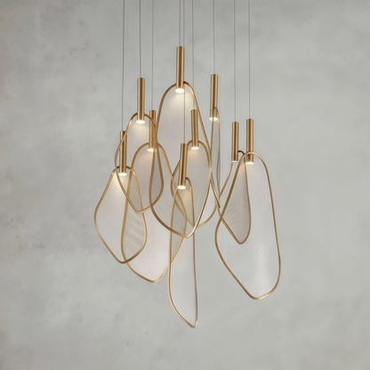Elegant Pendant Light | Gold Fan-Shaped Design with Ample Illumination | Stylish Kitchen Pendant Lighting for Any Space