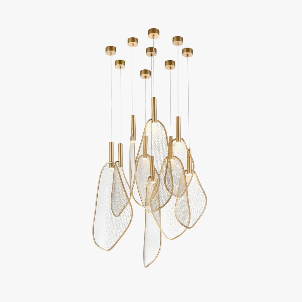 Elegant Pendant Light | Gold Fan-Shaped Design with Ample Illumination | Stylish Kitchen Pendant Lighting for Any Space