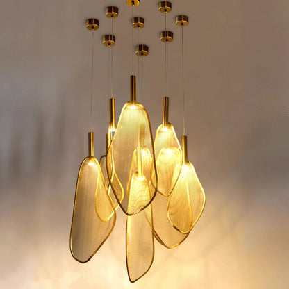 Elegant Pendant Light | Gold Fan-Shaped Design with Ample Illumination | Stylish Kitchen Pendant Lighting for Any Space