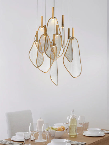 Elegant Pendant Light | Gold Fan-Shaped Design with Ample Illumination | Stylish Kitchen Pendant Lighting for Any Space