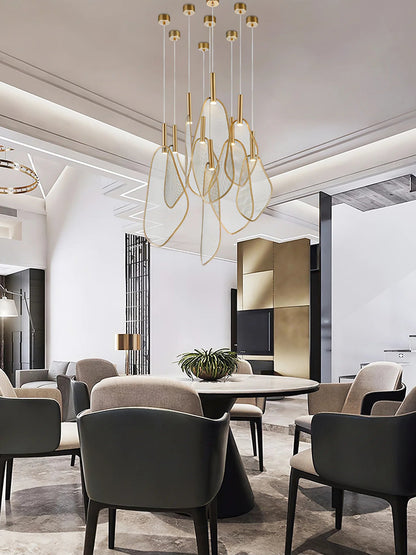 Elegant Pendant Light | Gold Fan-Shaped Design with Ample Illumination | Stylish Kitchen Pendant Lighting for Any Space