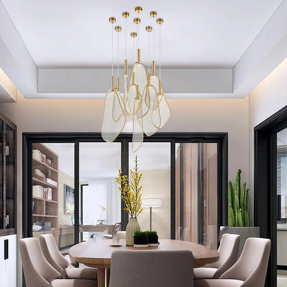 Elegant Pendant Light | Gold Fan-Shaped Design with Ample Illumination | Stylish Kitchen Pendant Lighting for Any Space