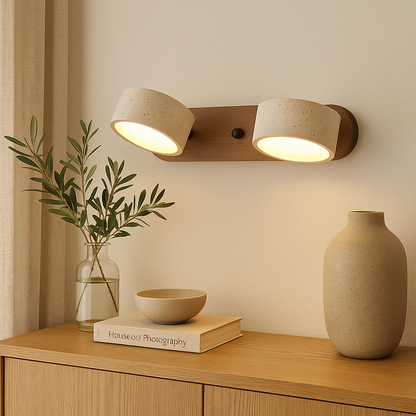Elegant Travertine | Wall Lamp with Integrated LED for Warm Ambiance