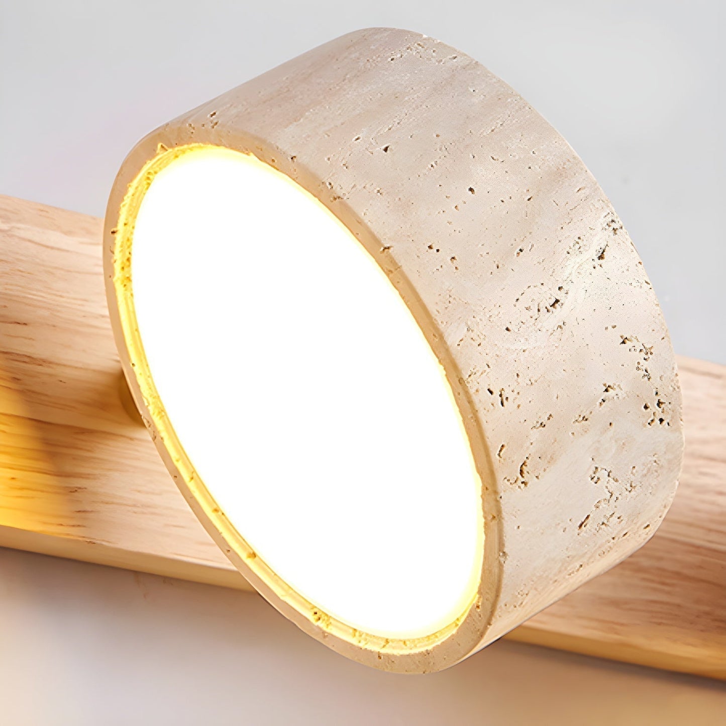 Elegant Travertine | Wall Lamp with Integrated LED for Warm Ambiance
