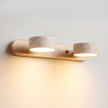 Elegant Travertine | Wall Lamp with Integrated LED for Warm Ambiance