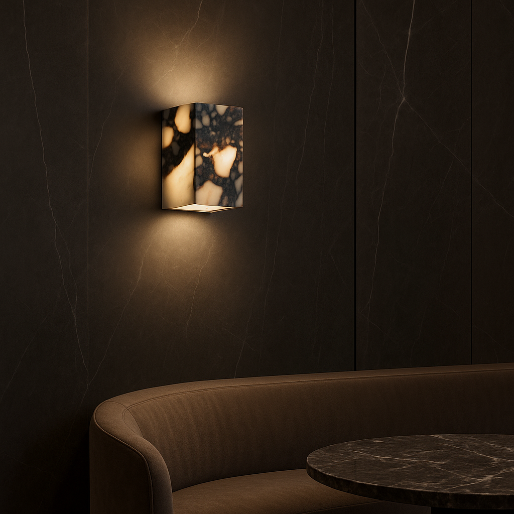 Elegant Wall Sconces | Marble Cube Wall Lamp with Soft LED Glow | Modern Lighting for Home Decor