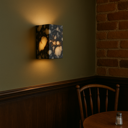 Elegant Wall Sconces | Marble Cube Wall Lamp with Soft LED Glow | Modern Lighting for Home Decor