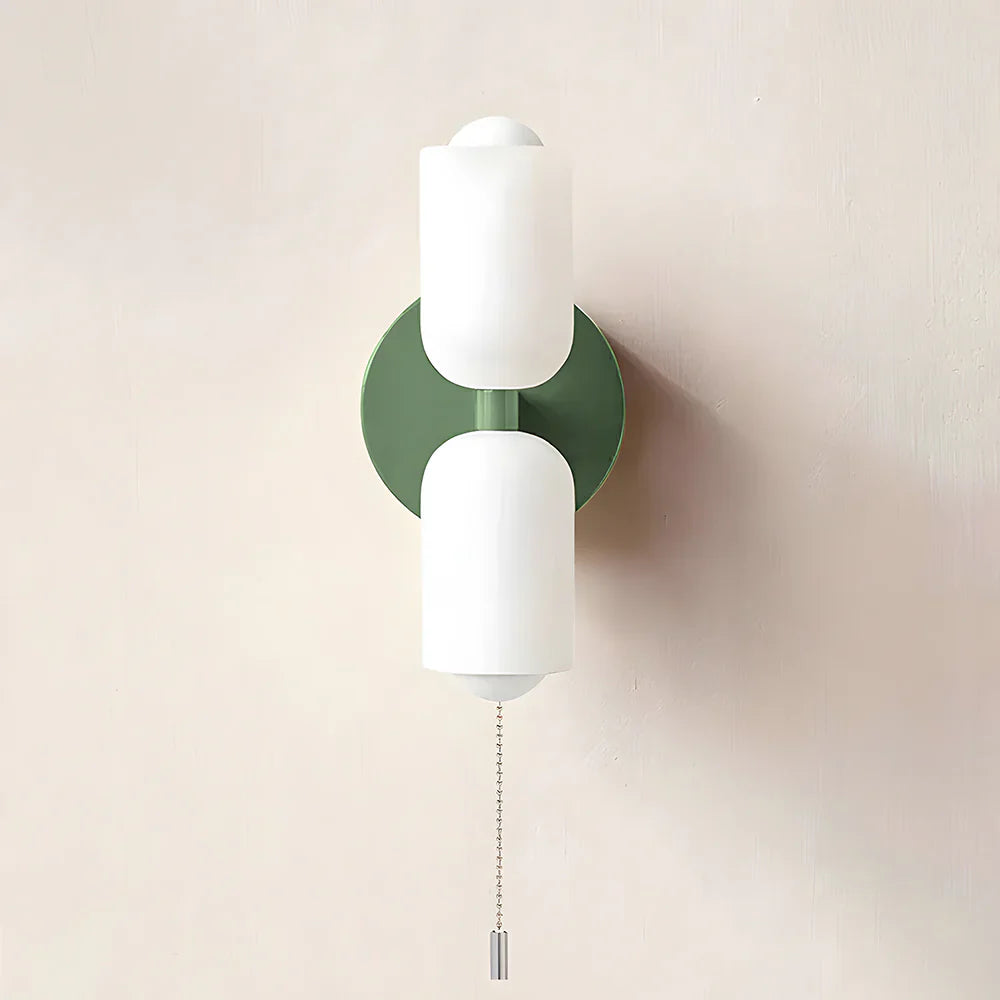 French Retro Glass Double Head LED Bedside Wall Sconce