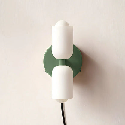 French Retro Glass Double Head LED Bedside Wall Sconce