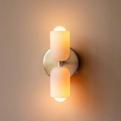 French Retro Glass Double Head LED Bedside Wall Sconce