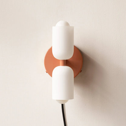 French Retro Glass Double Head LED Bedside Wall Sconce