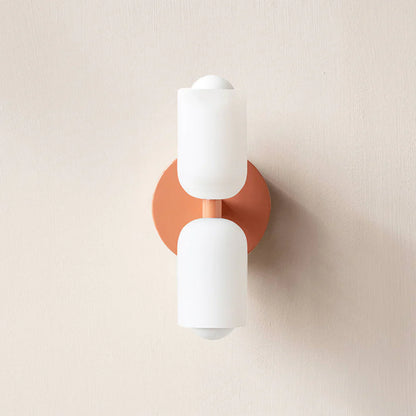 French Retro Glass Double Head LED Bedside Wall Sconce