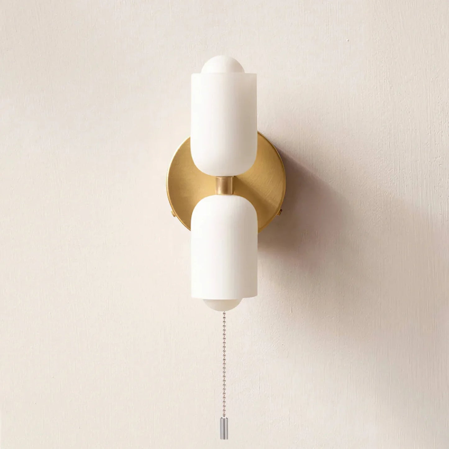 French Retro Glass Double Head LED Bedside Wall Sconce