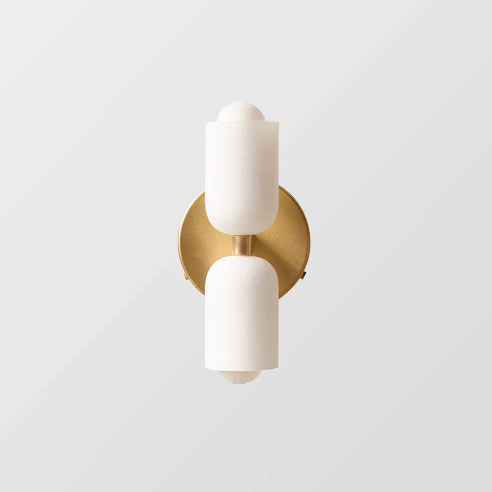 French Retro Glass Double Head LED Bedside Wall Sconce
