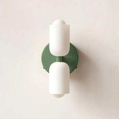 French Retro Glass Double Head LED Bedside Wall Sconce