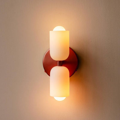 French Retro Glass Double Head LED Bedside Wall Sconce
