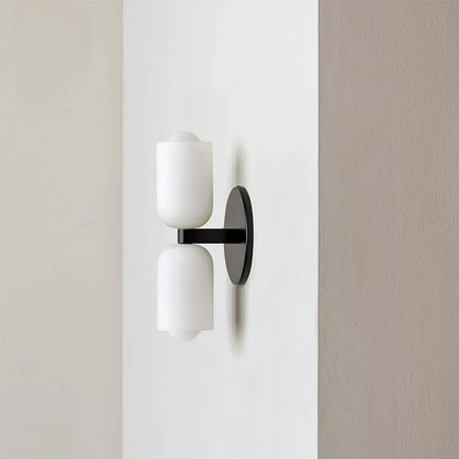 French Retro Glass Double Head LED Bedside Wall Sconce