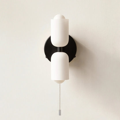 French Retro Glass Double Head LED Bedside Wall Sconce