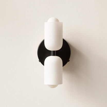 French Retro Glass Double Head LED Bedside Wall Sconce