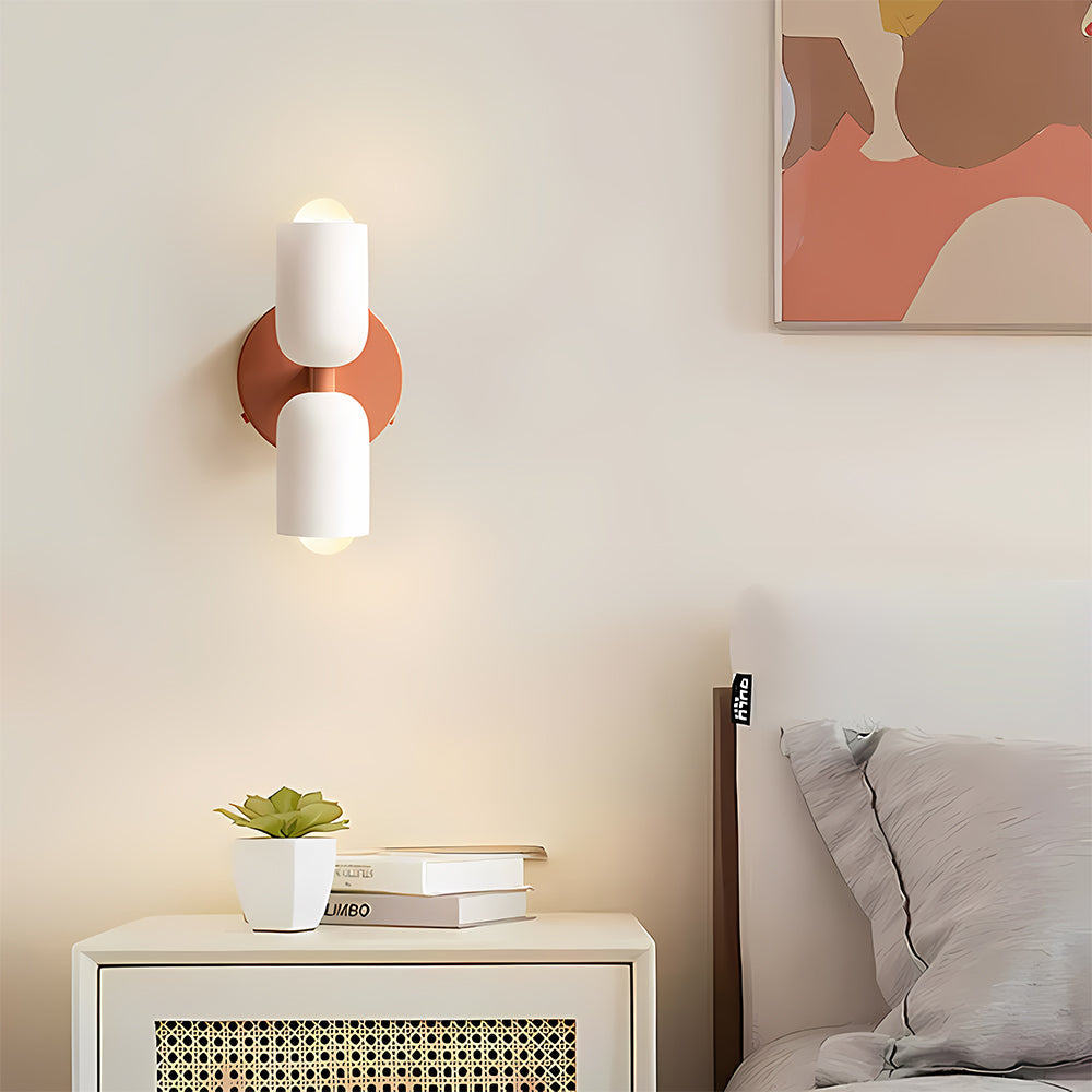 French Retro Glass Double Head LED Bedside Wall Sconce