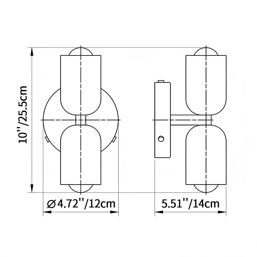 French Retro Glass Double Head LED Bedside Wall Sconce