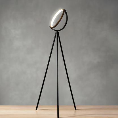 Halo Collection | Modern Floor Lamp with Adjustable LED Light | Sleek Black Design for Elegant Living Room Decor