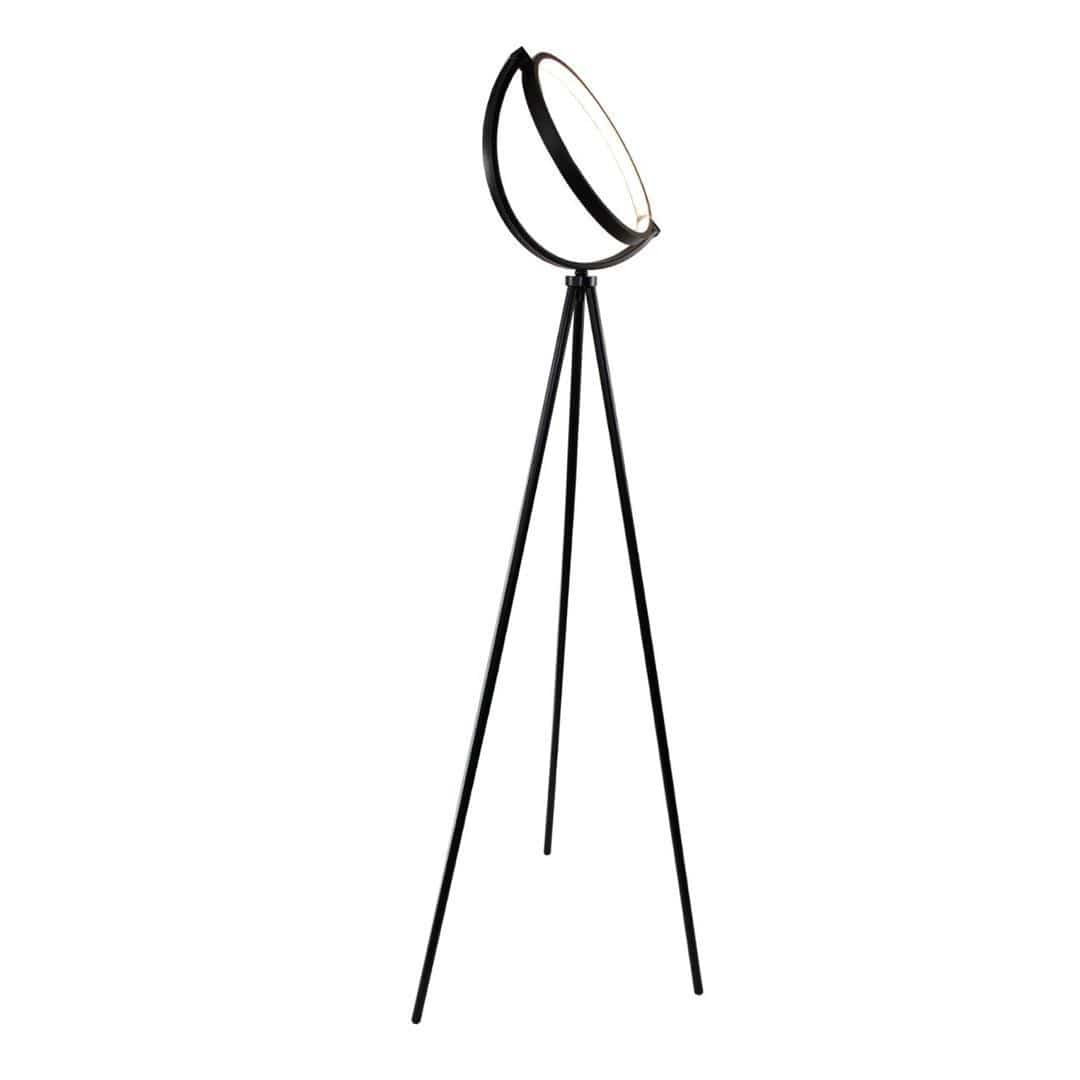 Halo Collection | Modern Floor Lamp with Adjustable LED Light | Sleek Black Design for Elegant Living Room Decor