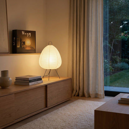 Japanese Rice Paper Table Lamp – Dimmable Lantern Light for Modern Interiors