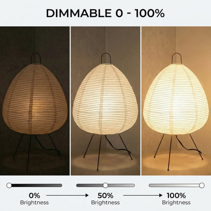Japanese Rice Paper Table Lamp – Dimmable Lantern Light for Modern Interiors