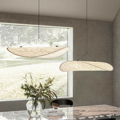 Japandi Collection | Black Pendant Lighting with Silk Shade & LED | Elegant Hanging Light for Cozy Ambiance