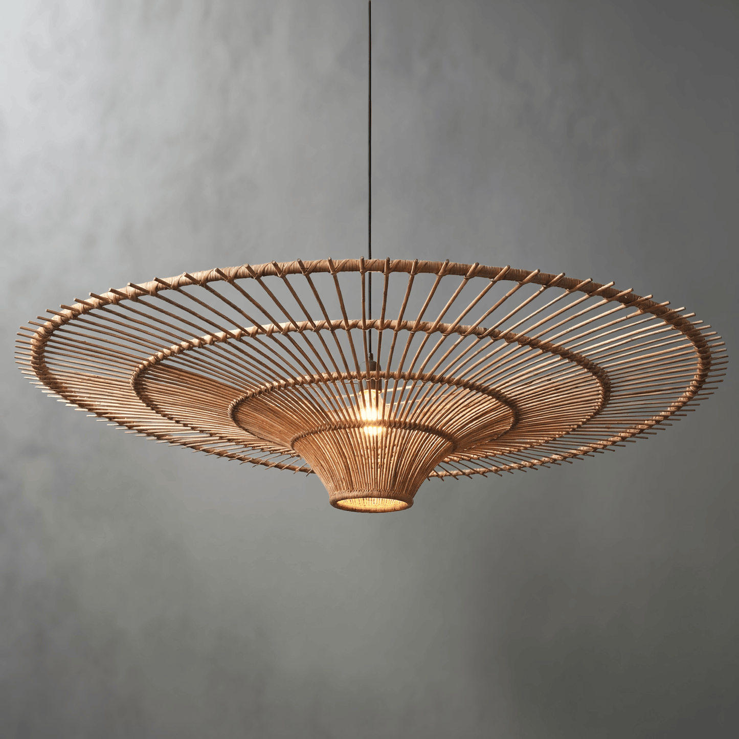 Kairo Collection | Rattan Chandelier Light with Adjustable Height | Elegant Home Decor for Stunning Illumination