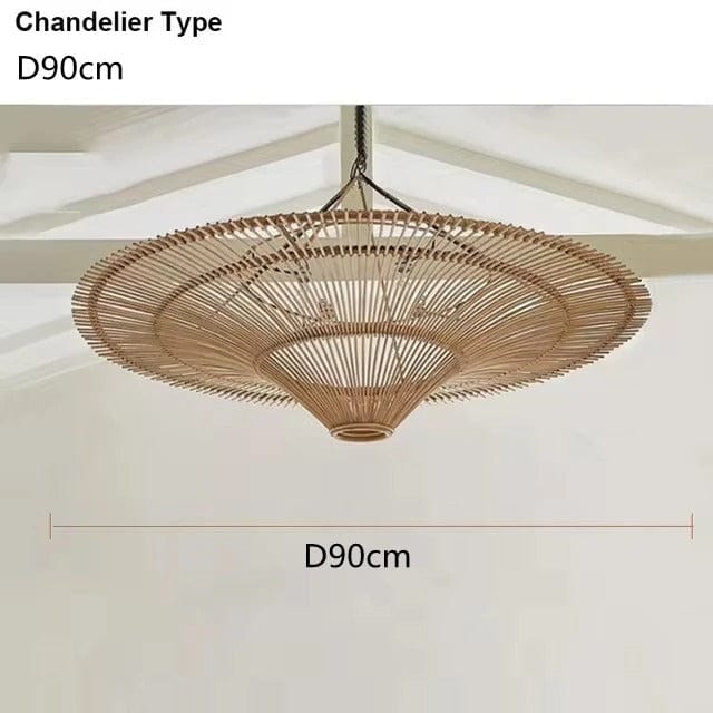 Kairo Collection | Rattan Chandelier Light with Adjustable Height | Elegant Home Decor for Stunning Illumination