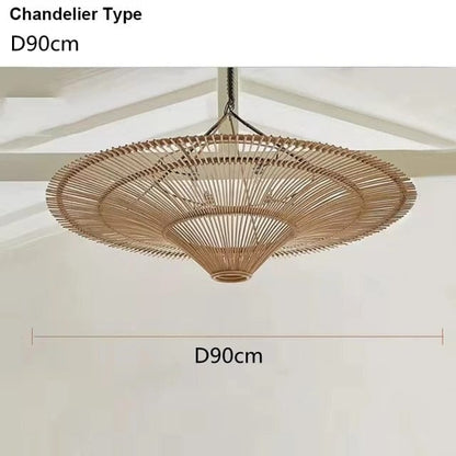 Kairo Collection | Rattan Chandelier Light with Adjustable Height | Elegant Home Decor for Stunning Illumination