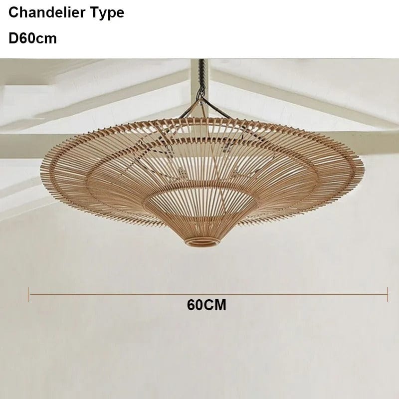 Kairo Collection | Rattan Chandelier Light with Adjustable Height | Elegant Home Decor for Stunning Illumination