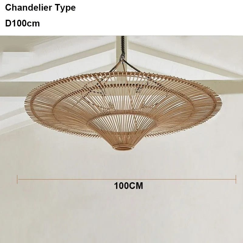 Kairo Collection | Rattan Chandelier Light with Adjustable Height | Elegant Home Decor for Stunning Illumination