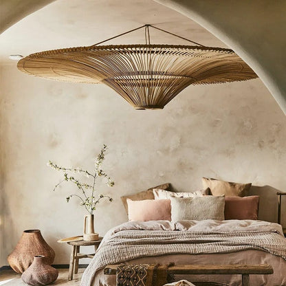 Kairo Collection | Rattan Chandelier Light with Adjustable Height | Elegant Home Decor for Stunning Illumination