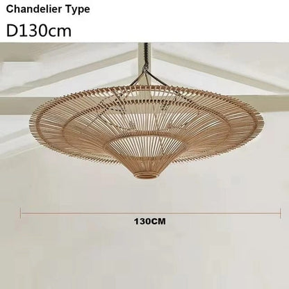 Kairo Collection | Rattan Chandelier Light with Adjustable Height | Elegant Home Decor for Stunning Illumination