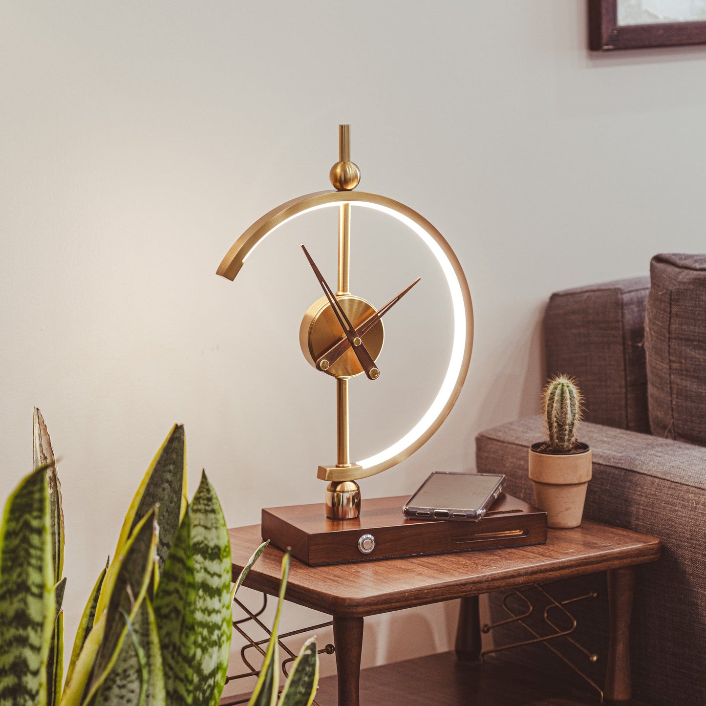Khonsu Collection | Wireless Charging Clock Lamp with LED Display | Modern Design for Effortless Home Decor