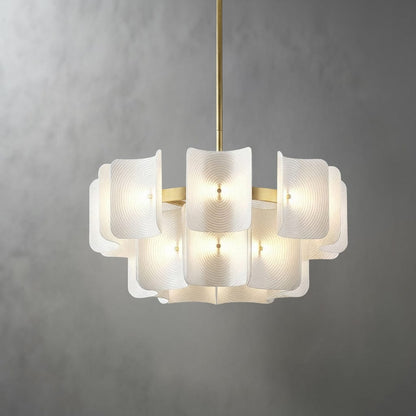 Laurette Collection | Gold Chandelier with Dimmable Lighting | Modern Fixture for Elegant Ambient Illumination