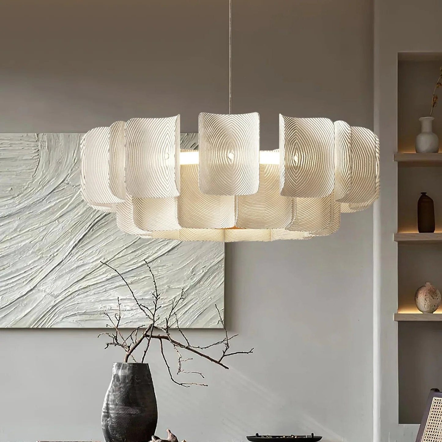 Laurette Collection | Gold Chandelier with Dimmable Lighting | Modern Fixture for Elegant Ambient Illumination