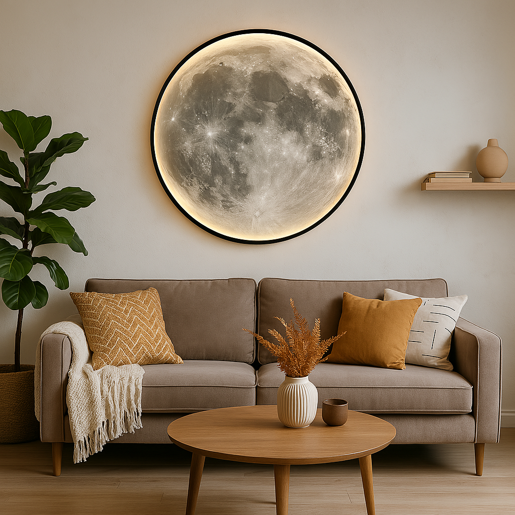 Luminous Moon Wall Lamp | LED Sconce Light with Realistic Design | Cozy Atmosphere for Indoor & Outdoor Spaces